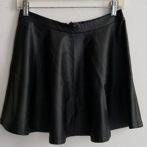 Black Pleather A-Line Mini Skirt